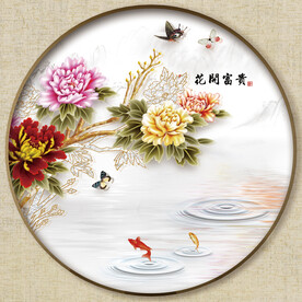 圆形花鸟图