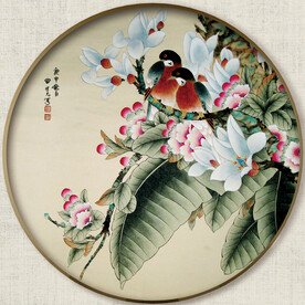 圆形花鸟图
