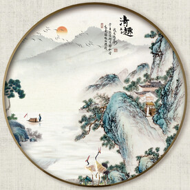 圆形中式山水
