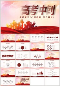 红色高考冲刺迎战高考PPT