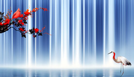 流水生财瀑布背景