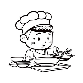 矢量卡通做菜厨师
