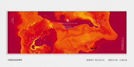 红金水墨装饰画
