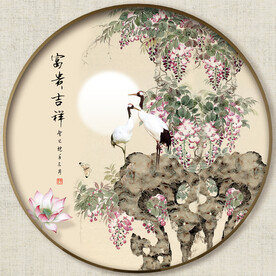 圆形花鸟图