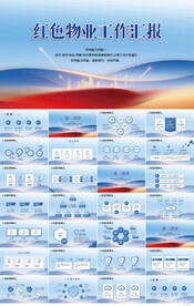 红色物业工作总结汇报动态PPT