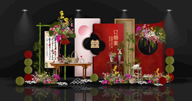 新中式婚礼订婚宴效果图