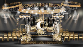 黑金色洛可可风婚礼效果图