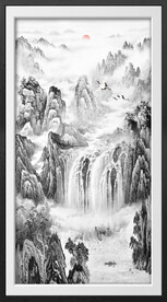 玄关山水水墨画