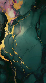 绿色水墨抽象画