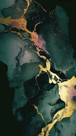 绿色抽象装饰画金箔画