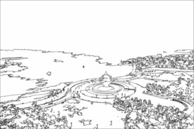 青岛五四广场手绘图