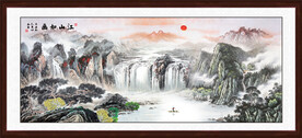 流水生财 山水风景画