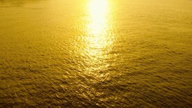 大海金色海面波澜左移方向日出