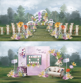 法式油画婚礼效果图