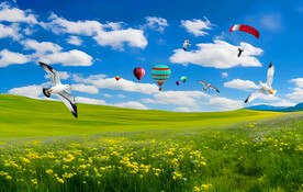 蓝天下的高山草原