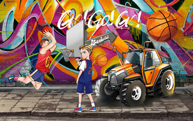 篮球涂鸦壁画设计