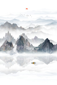 复试楼山水电视背景墙