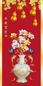 五福临门新中式葫芦玄关