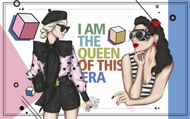 时尚美女简约潮流个性壁画设计