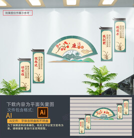 清廉企业楼梯文化墙