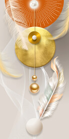 现代轻奢几何立体光影羽毛玄关