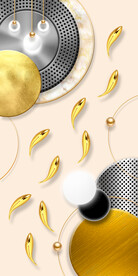 立体几何光影空间九鱼图装饰画