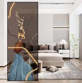高清分层透明底屏风玻璃打印图