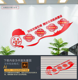 清廉机关楼道文化墙