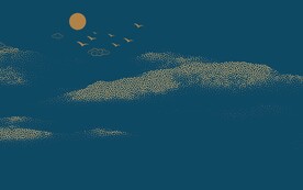 现代轻奢圆点山水背景墙