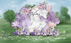 紫色户外迎宾区