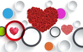 玫瑰花电视背景墙