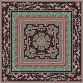 敦煌壁画北宋卷瓣莲花纹藻井图案