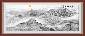水墨国画长城 