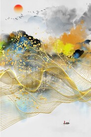 抽象意境山水画