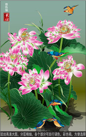 古典莲花矢量图