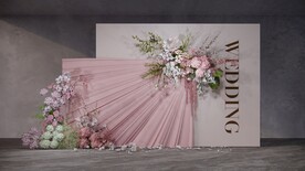 粉色婚礼迎宾区