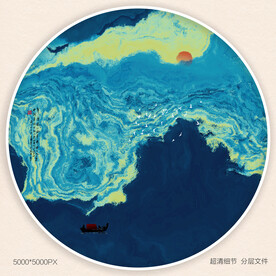 水墨丝绸印花布料