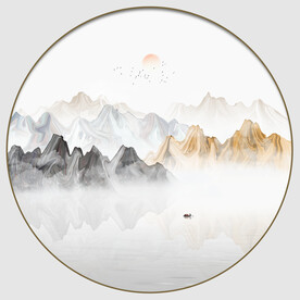 意境抽象水墨山水画