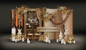 咖色婚礼迎宾区