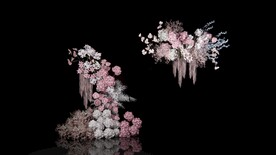 粉色花艺su模型