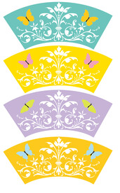 蝴蝶图案陶瓷花纸