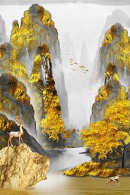 金山发财鹿发财树