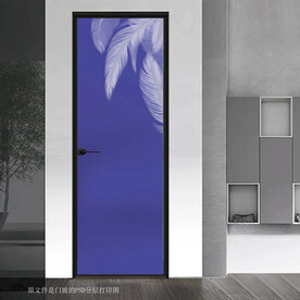 高清分层透明底平开门打印图