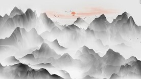 新中式抽象水墨山水风景背景墙