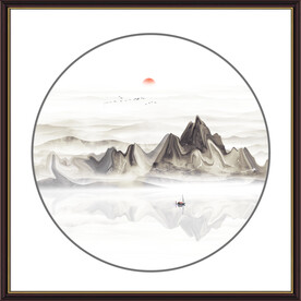 餐厅山水画装饰图