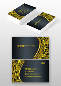 黑色金色金属感尊贵高档会所名片