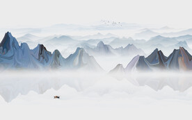 意境水墨山水画