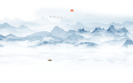 新中式水墨山水画