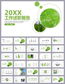 绿色个人工作述职报告PPT
