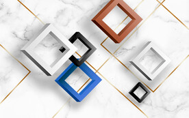 空间方格爵士白背景装饰画